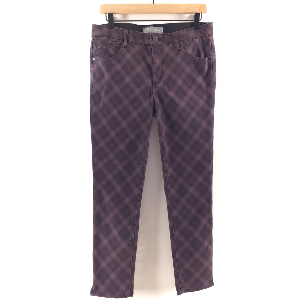 Wit & Wisdom‎ Womens Pants 8 Plum Purple Plaid Ab-solution Skinny L103KWX2